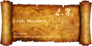 Leth Norbert névjegykártya